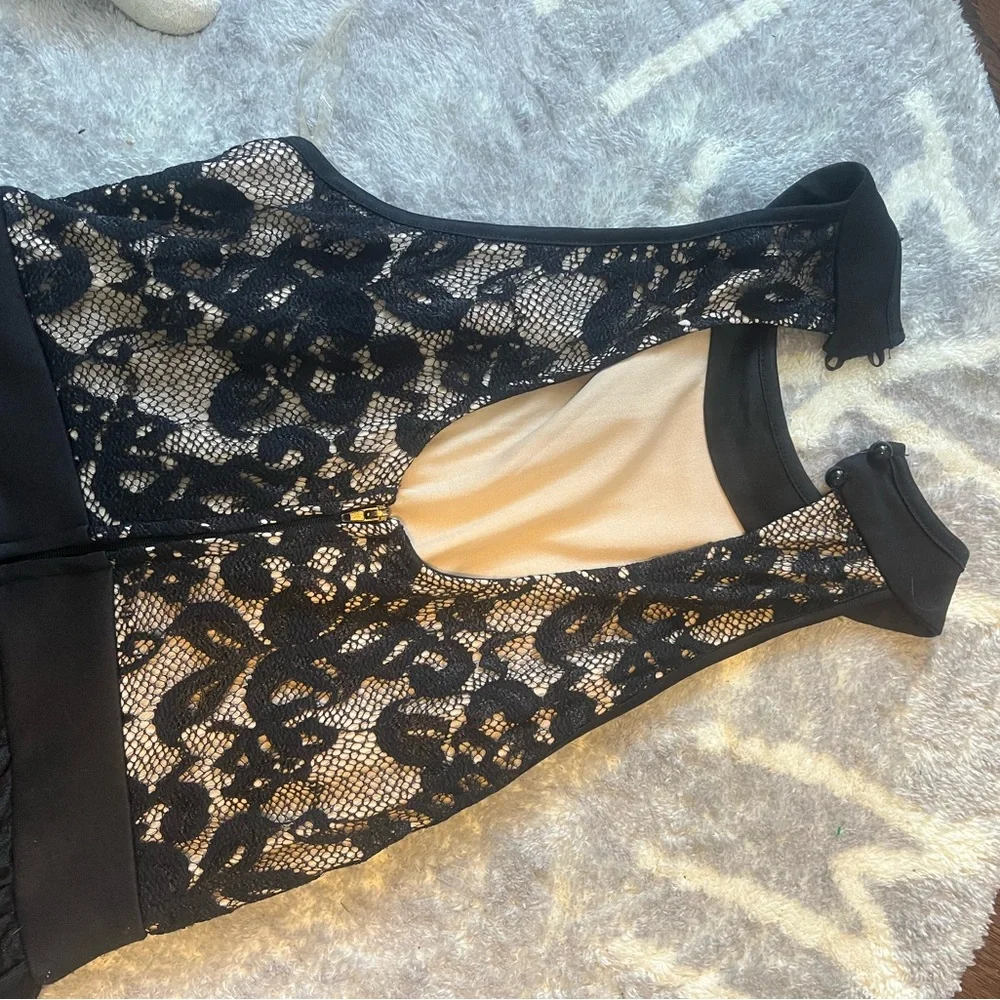 Emerald Sundae Gold and Black Sequin Halter Mini Dress - Picture 3 of 4